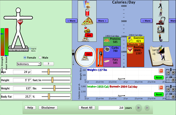 Eating & Exercise Screenshot