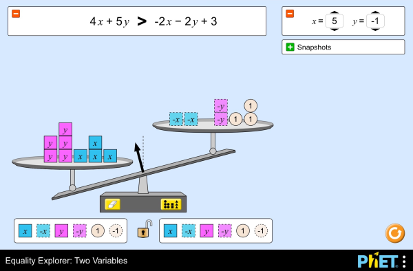 Equality Explorer: Two Variables Screenshot